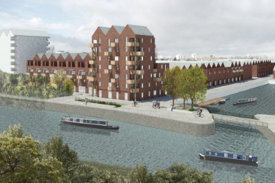Artist's impression of the proposed residential apartment block in Trent Basin.